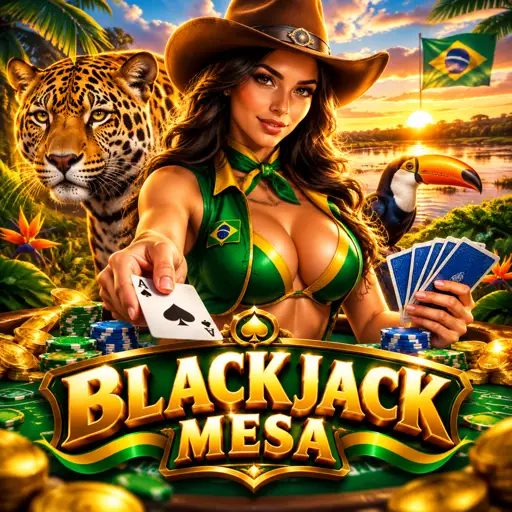 mesa de blackjack com cartas reveladas e fichas